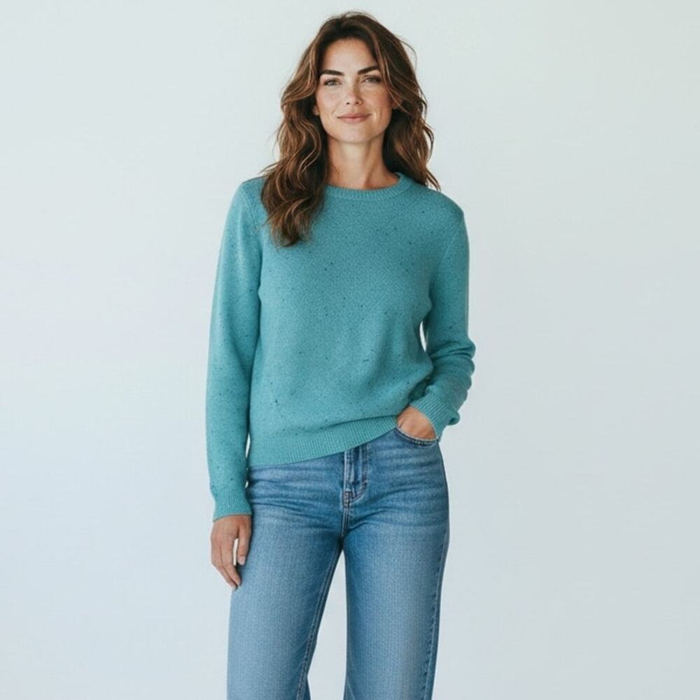 Talbots Argyle Knit Long Sleeve Sweater NWT Women's Sz XL Opal Blue Pullover
